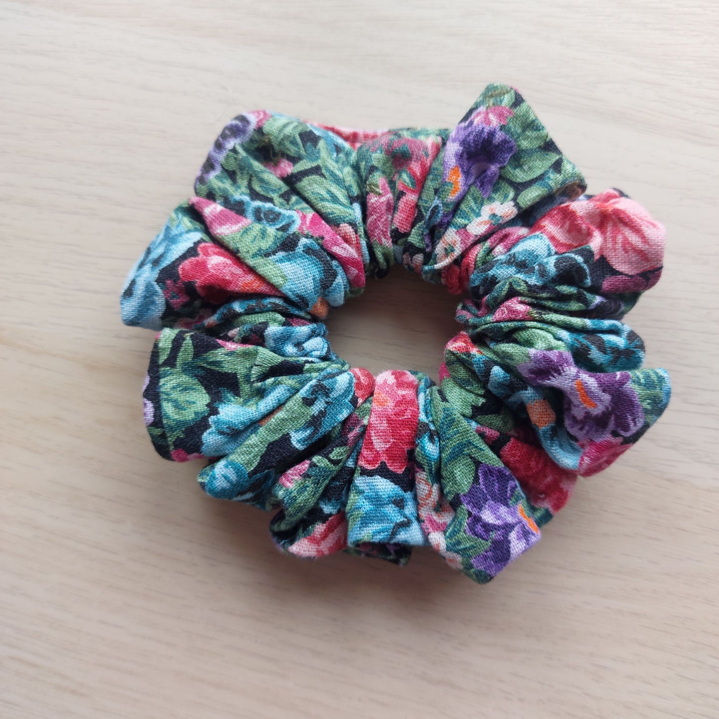 Black Floral Oversized Scrunchie