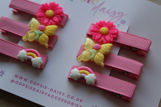 3d hair slider clips with embellishments