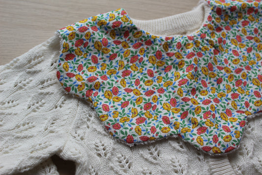 Ditsy floral scalloped baby bib with Liberty fabric