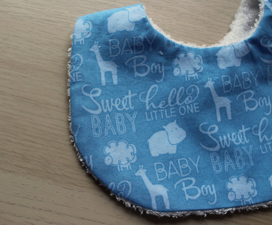 Baby boy and animal design baby bib