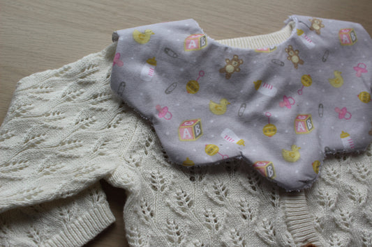 Baby girl themed scallop bib