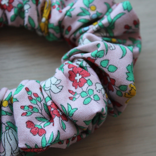 Floral patterned hair scrunchie