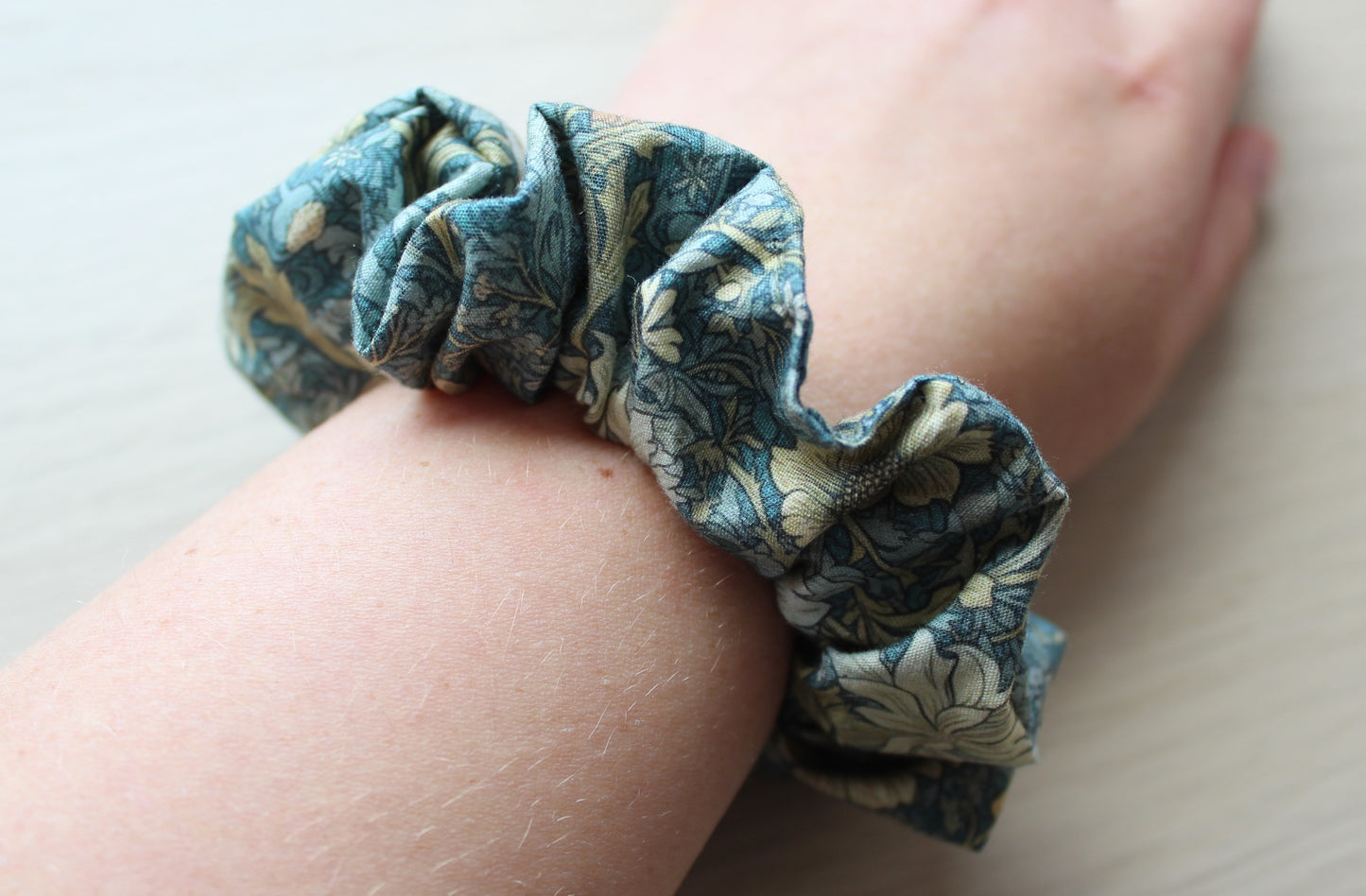 Hair scrunchie in william morris style print