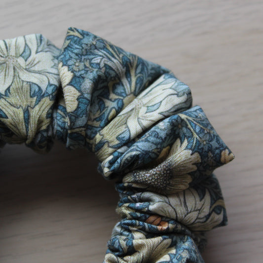 Hair scrunchie in william morris style print