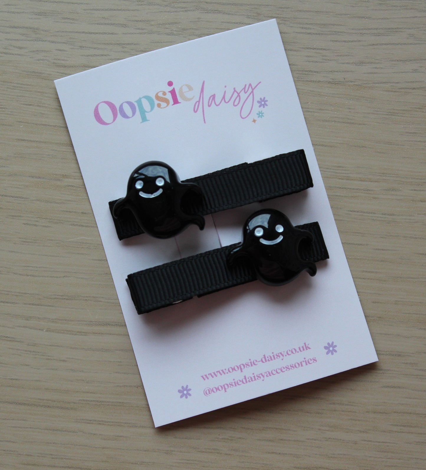 Black ghost hair clips