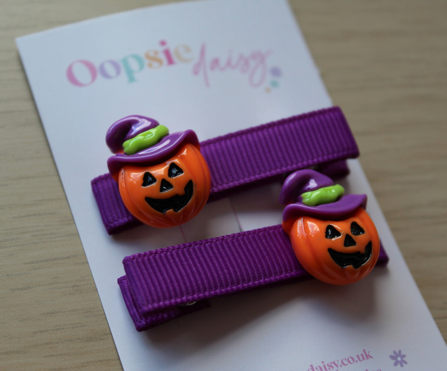 Halloween hair clips with pumpkin witch hat