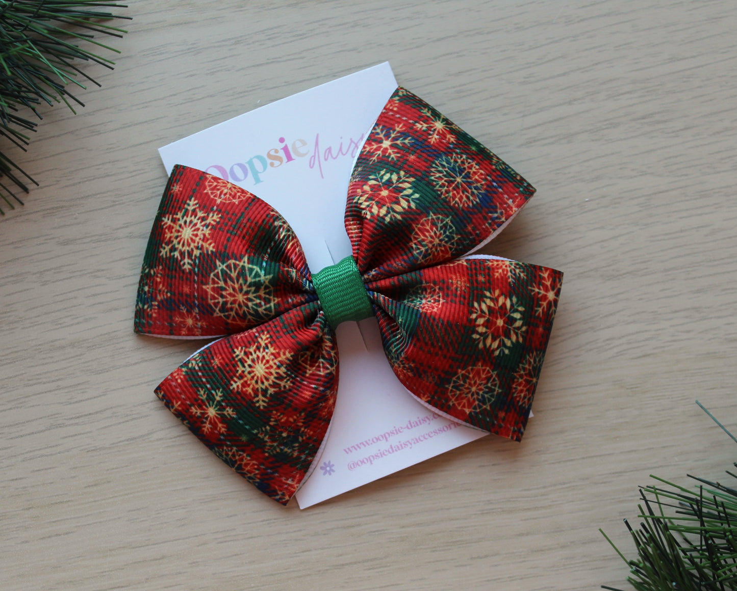 Christmas Bow Hair Clips - Large