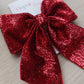 Sparkly red christmas hair bow