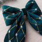 Green Velvet Hair Bow
