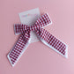 Burgundy Gingham School Hair Accessories - Bows & Bobbles