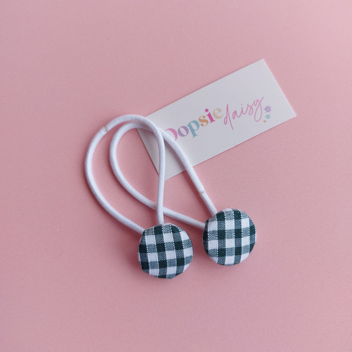 Bottle Green Gingham School Hair Accessories - Bows & Bobbles