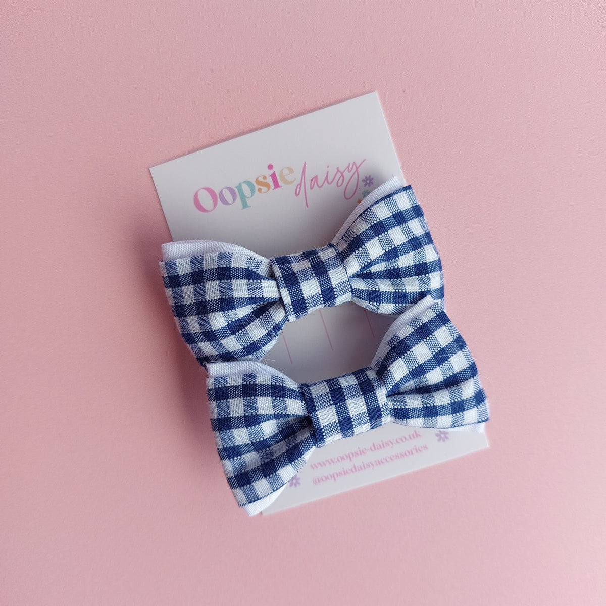 Royal Blue Gingham School Hair Accessories - Bows & Bobbles