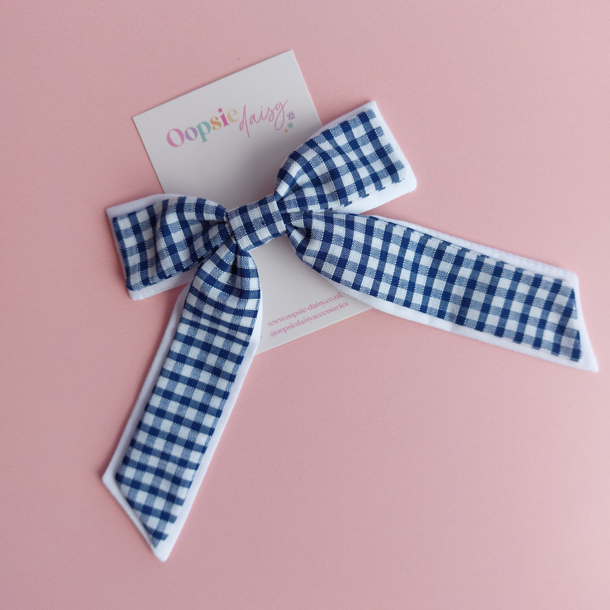 Royal Blue Gingham School Hair Accessories - Bows & Bobbles