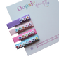 Colourful personalised name hair clip slides 