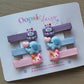 Set of colourful animal 3D hair clips