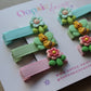 3d hair slider clips with flowers