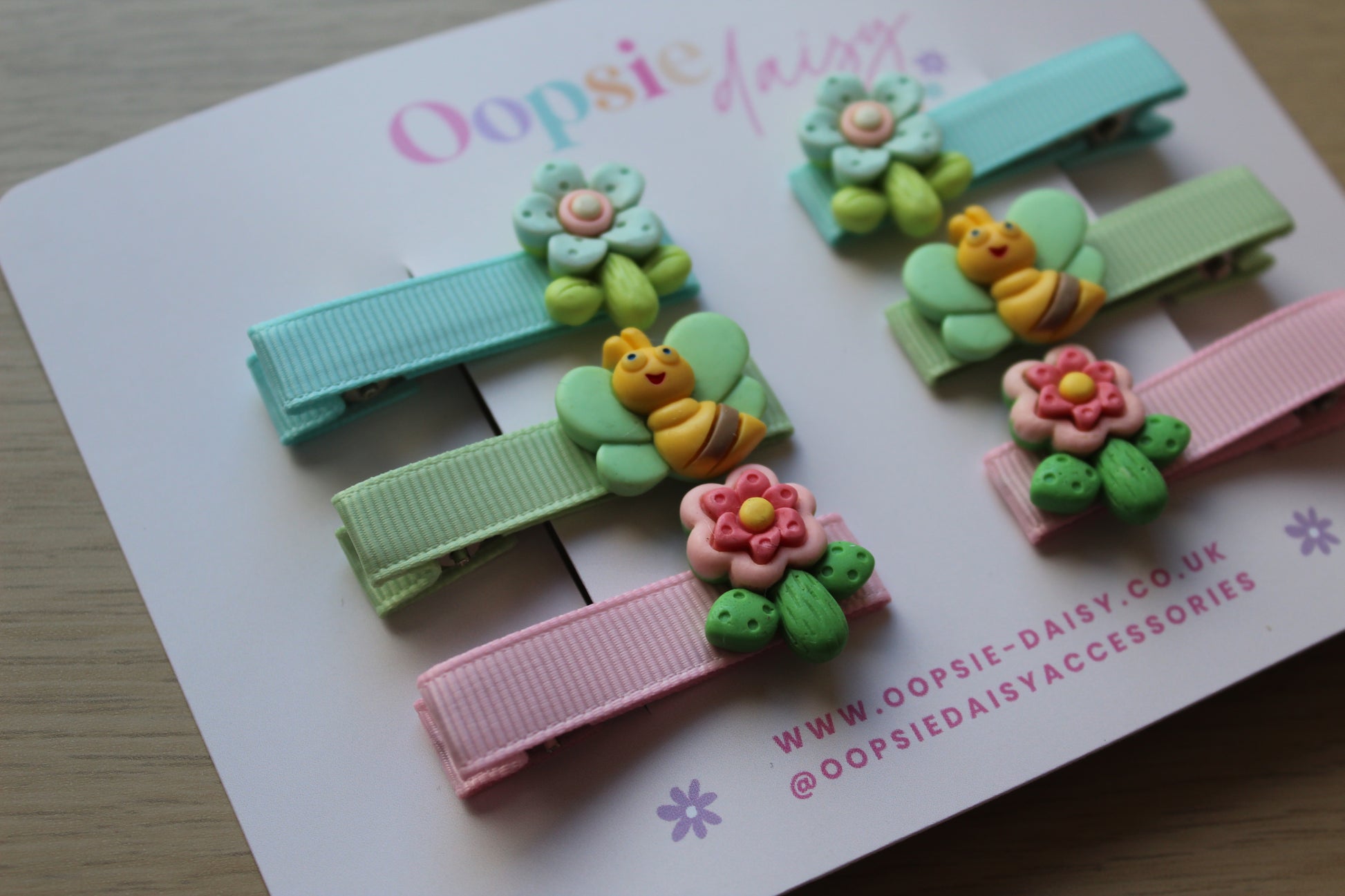 3d hair slider clips with flowers