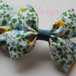 Hair bows with ditsy blue floral design