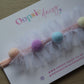Colourful pom pom baby headband with tulle