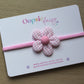 Pink flower baby headband