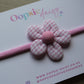 Baby headband with gingham flower