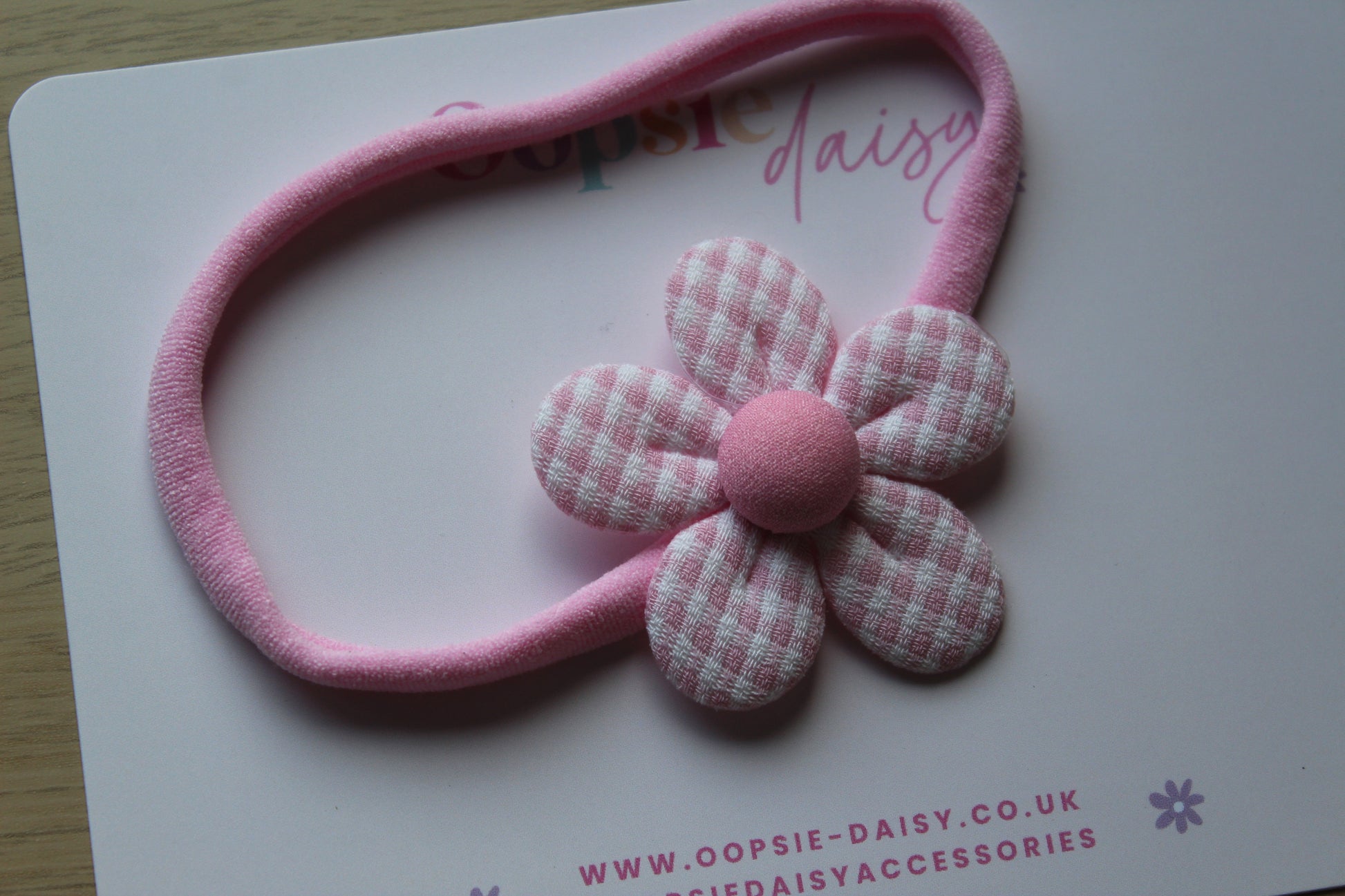 Pink flower baby headband