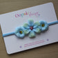 Blue floral baby headband