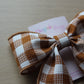 Copper Gingham Hair Bow