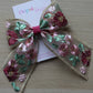 Pink & Gold Embroidered Hair Bow