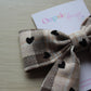 Gingham Heart Hair Bow