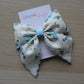Blue Floral Hair Bow