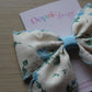 Blue Floral Hair Bow