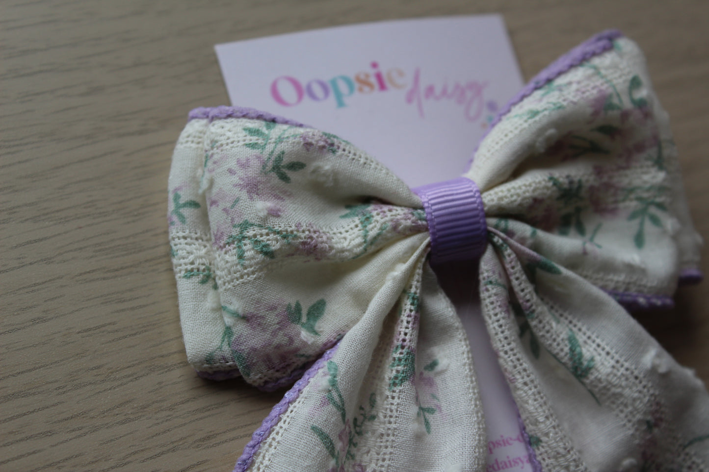 Purple Lace Hair Bow