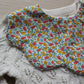 Ditsy floral scalloped baby bib with Liberty fabric