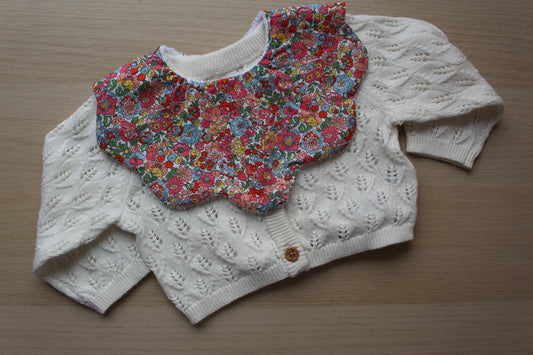 Colourful floral Liberty fabric scallop bib