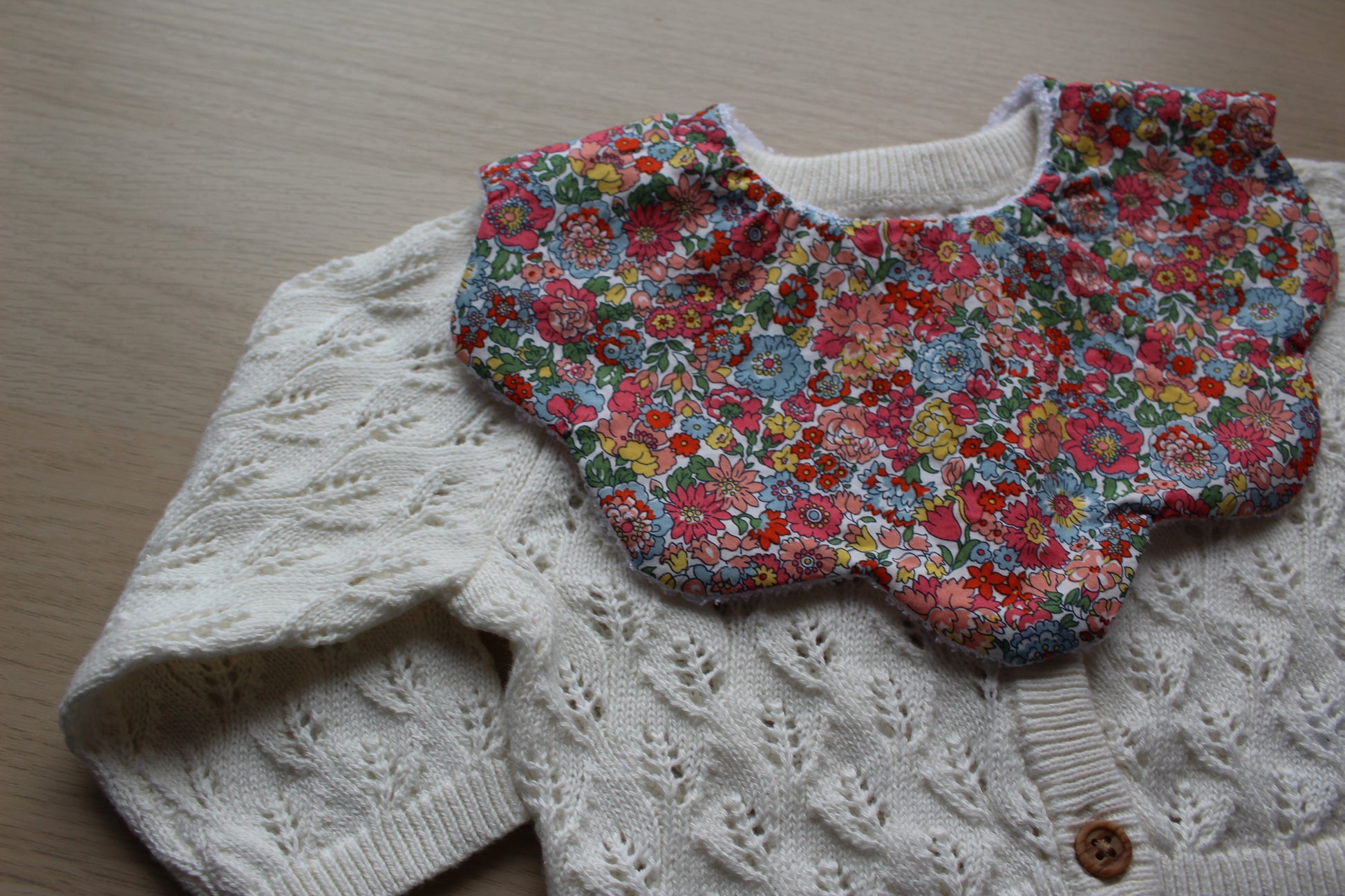 Liberty ditsy floral baby bib 