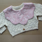Subtle floral pink scallop bib