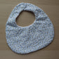 Ditsy blue and white floral baby bib made with Liberty fabric