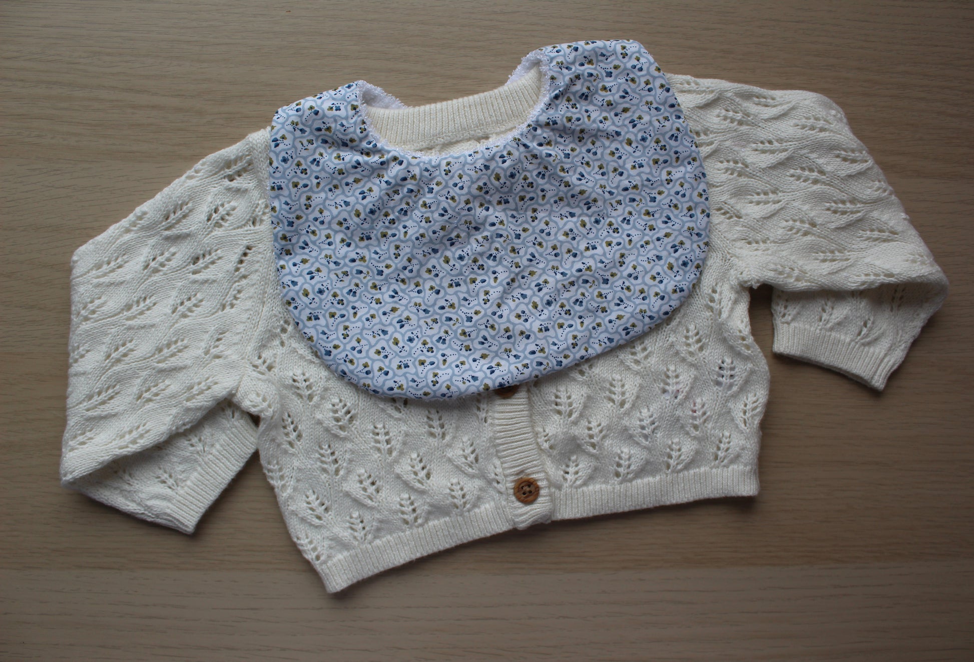 Ditsy floral baby bib
