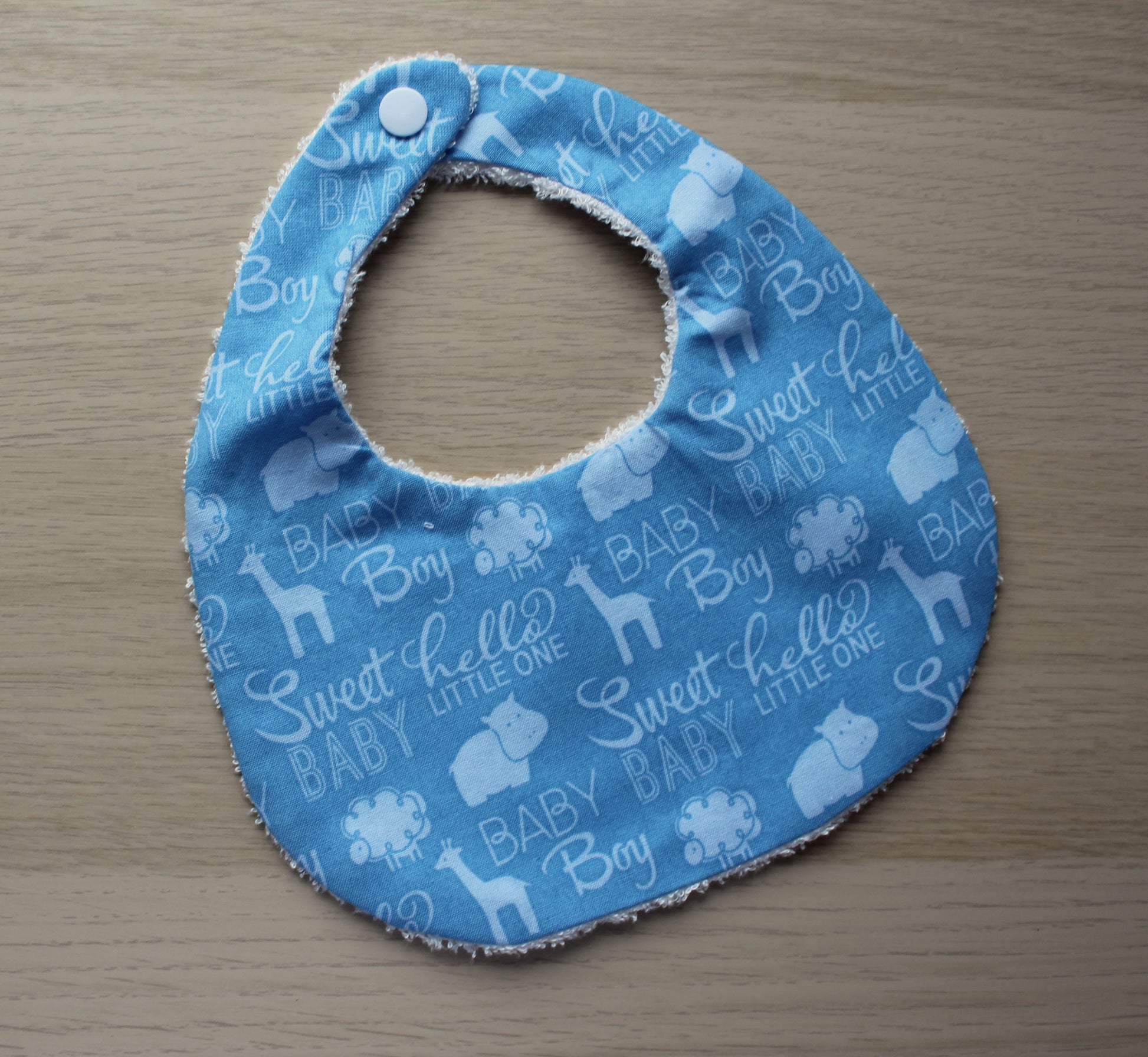 baby boy rounded bib