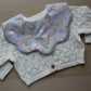 Scallop baby bib with girl theme