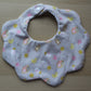 Scallop bib with teddies ducks and baby girl theme