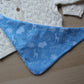 Blue baby boy dribble bib with animal design