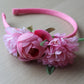 Bright pink flower headband