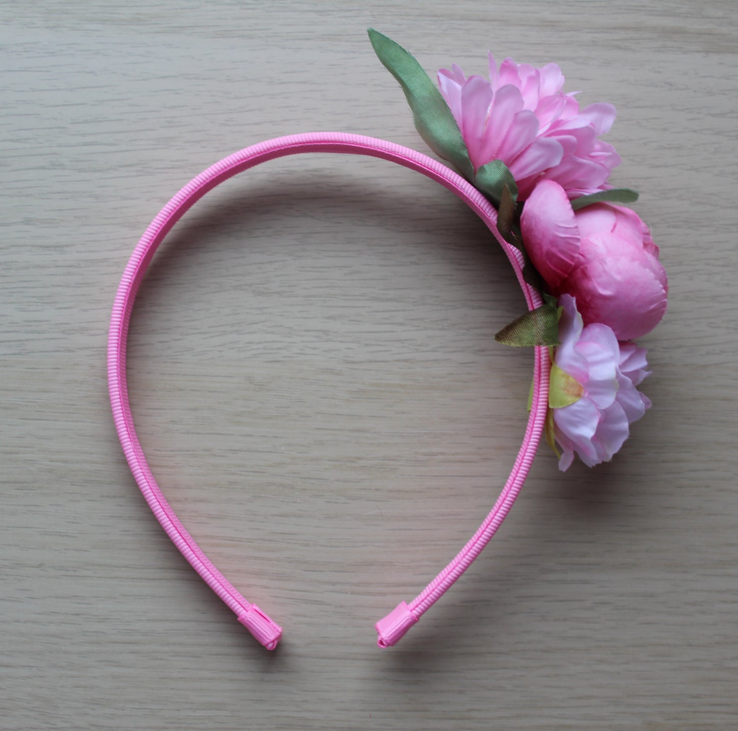 Pink flower headband