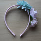 Flower Headband - Pale Pink, Turquoise & Purple