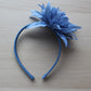 Headband in blue with large blue flower