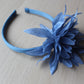 Blue headband with large blue flower