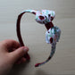 Floral headband with bow and burgundy colours