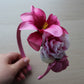 Deep pink flower headband